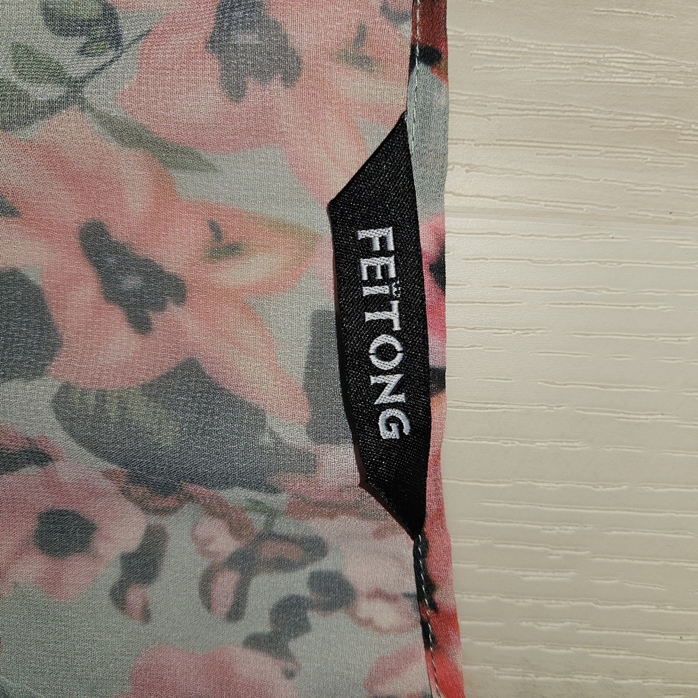 Feitong Floral Chiffon Kimono Cardigan Boho Beach Cover Up Mint Size Small - Picture 6 of 9